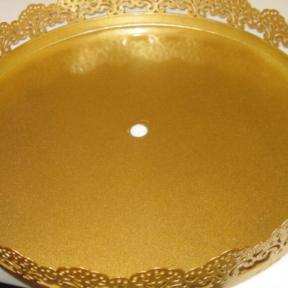 Gold Tone 2 Tier Serving Tower - Picture 3 of 4